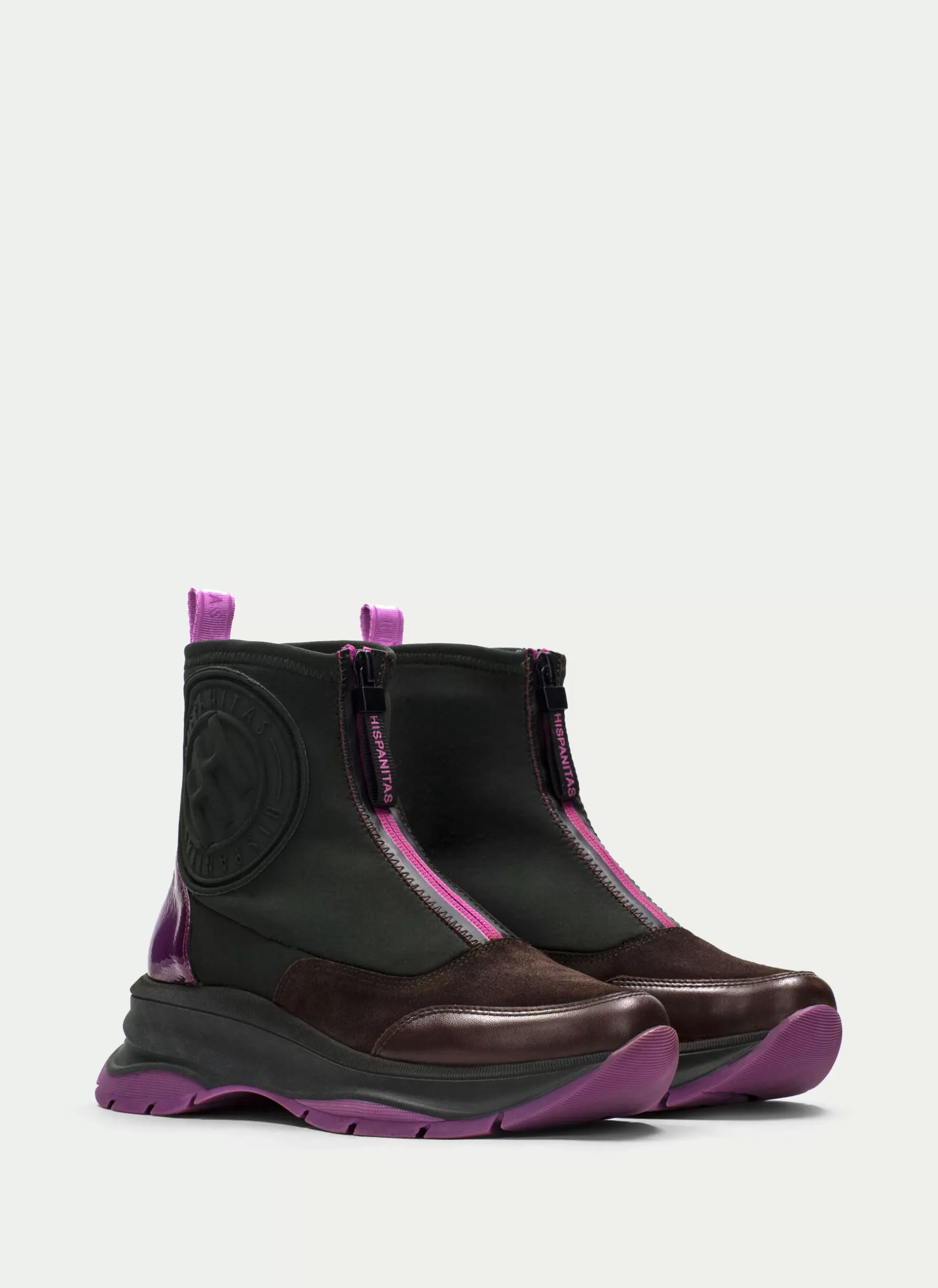 Fashion Sport Ankle Boot Alaska Forest Brown Magenta Women Sport Ankle Boot